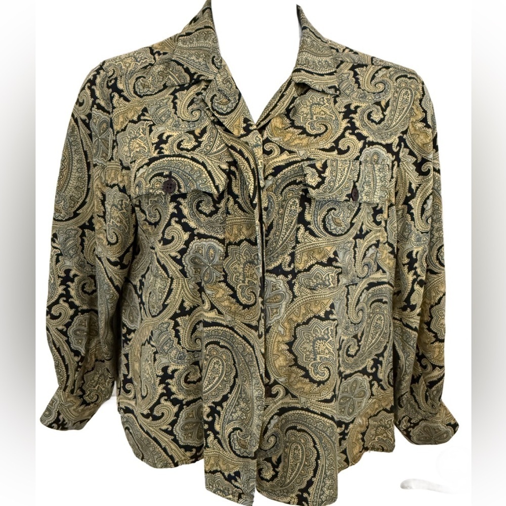 Vintage Jones New York Green Paisley blouse. 13